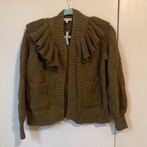 Madewell, Ruffle Cardigan Sweater XS
